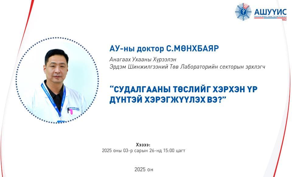 СУДАЛГААНЫ ТӨСЛИЙГ ХЭРХЭН ҮР ДҮНТЭЙ ХЭРЭГЖҮҮЛЭХ ВЭ?” СЭДЭВТ СУРГАЛТ ЗОХИОН БАЙГУУЛАГДЛАА